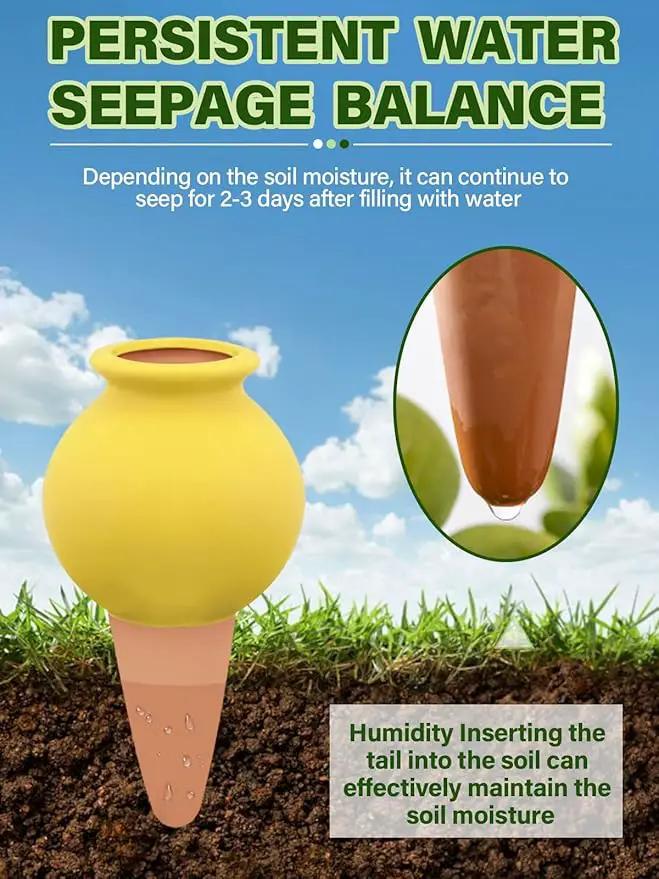 4Pcs Plant Watering Globes, Kalolary Hedgehog Shape Self Watering Spikes Terracotta Drip Water Stakes Irrigation Watering Bulbs for Pot, Indoor, Outdoor, Vacation (Bottle) by GreenHaven Gardens