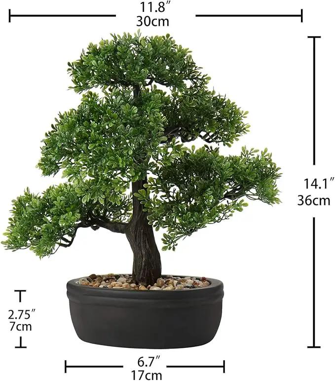 Artificial Bonsai Tree Juniper Faux Plants Indoor Small Fake Plants Decor with Ceramic Pots for Home Table Office Desk Bathroom Shelf Bedroom Living Room Farmhouse Decorations by GreenHaven Gardens