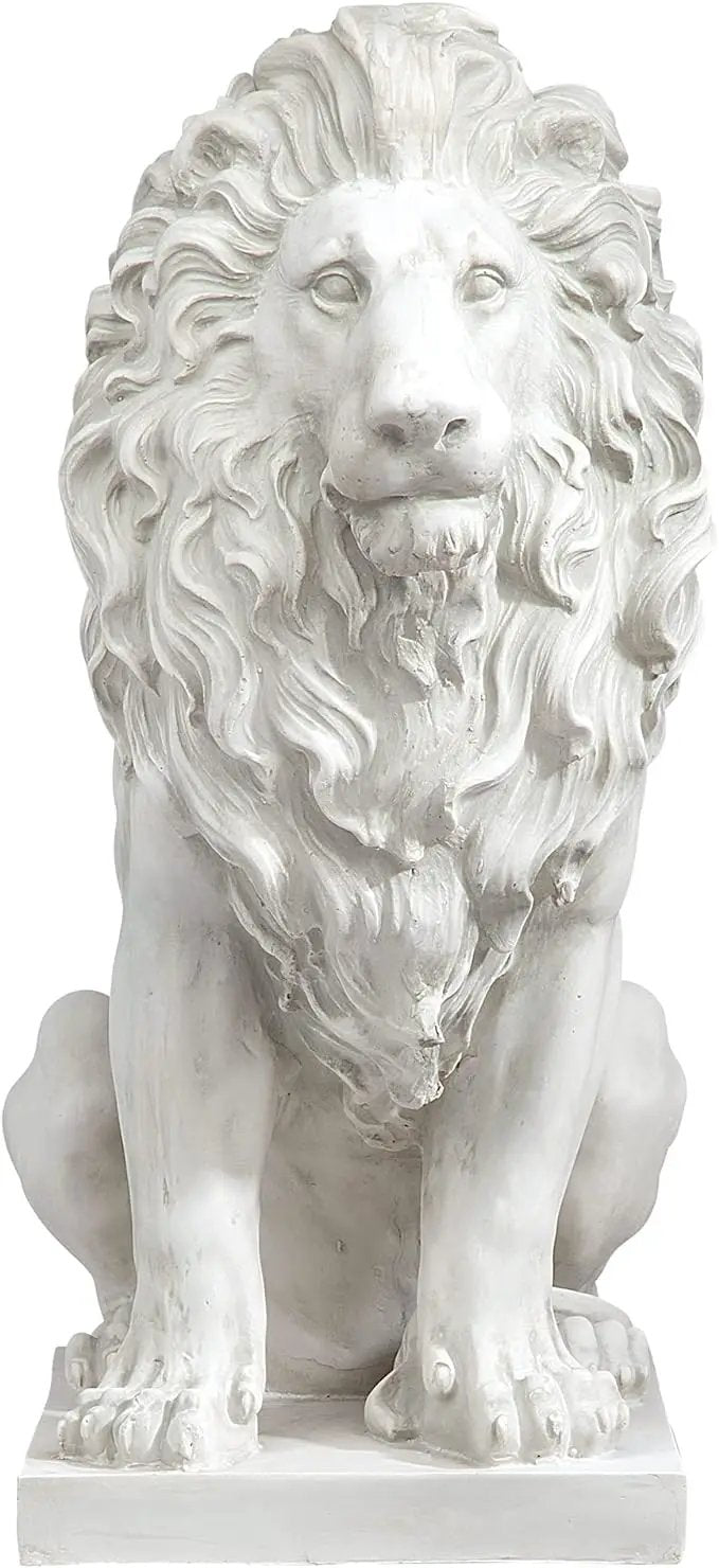 Design Toscano Lion of Florence Sentinel Indoor/Outdoor Animal Statue, 28 Inch Tall, Cast Stone Resin, Antique Stone Finish by GreenHaven Gardens