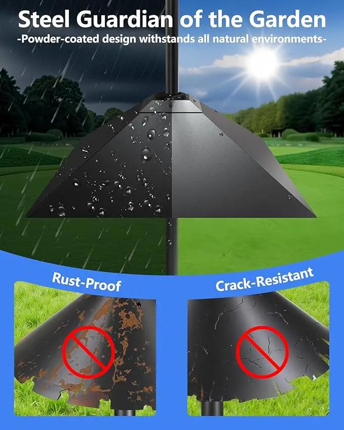 Metal Squirrel Baffle - Squirrel Baffle for Bird Feeder Pole, Upgrade Spring Motion Design for Better Defense, 19 Inch Heavy Duty Guard for Outside Bird Feeder Pole Mount by GreenHaven Gardens