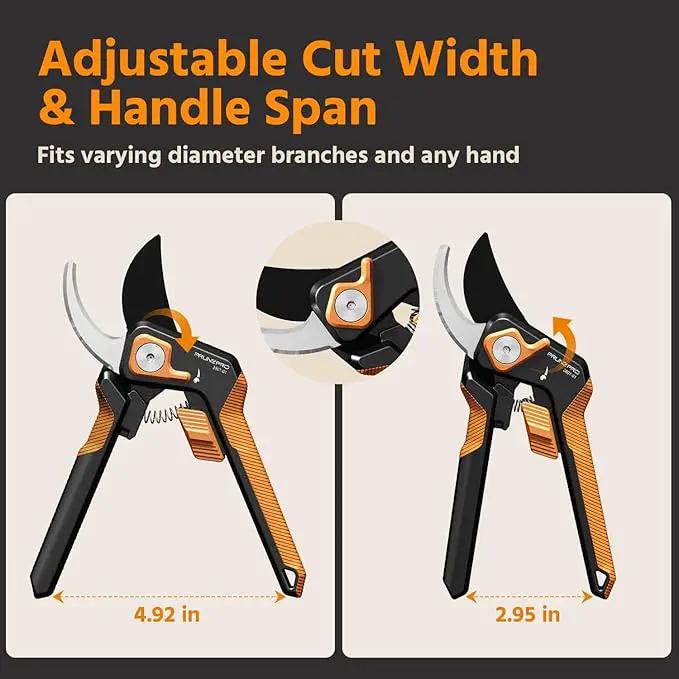 PrunePro Pruning Shears for Gardening Professional Bypass Hand Pruner Stainless Steel Sharp Blade Garden Scissors Plant Flower Garden Clipper Orange 4 Pack by GreenHaven Gardens