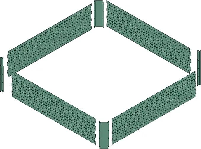 4x4x1ft Metal Raised Garden Bed Kit，Galvanized Garden Bed Box for Vegetables, Flowers, Herbs, and Succulents,120 Gallon Capacity - Green by GreenHaven Gardens