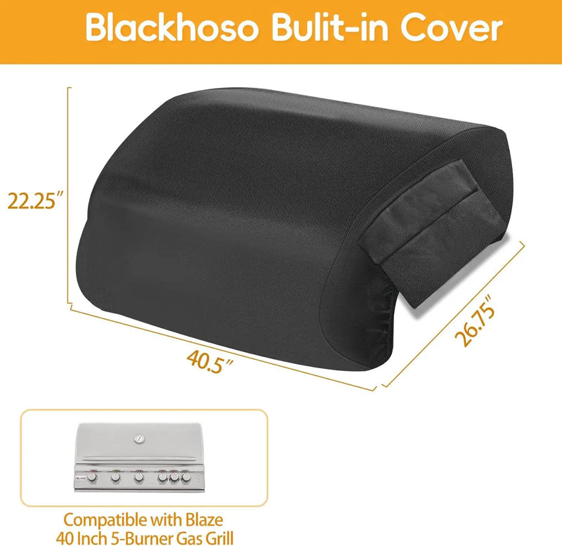 Built-in Grill Cover for Blaze 40 Inch 5-Burner Gas Grill, Heavy Duty Wateproof Island BBQ GrillTop Cover, Outdoor Kitchen Grill Head Cover by GreenHaven Gardens