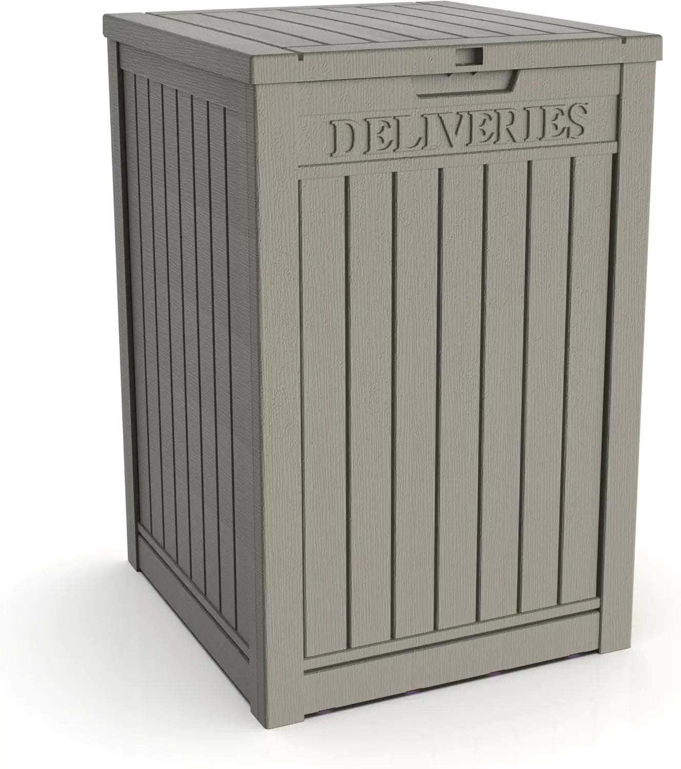 55 Gallon Coffee Resin Deck Box - Lockable, Rust-Resistant Outdoor Storage for Gardens & Patios - Waterproof Bench-Style Box with Handles by GreenHaven Gardens