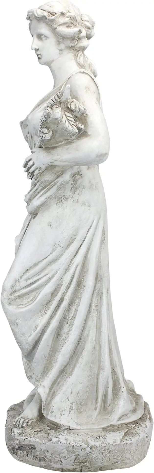 Design Toscano Summer Woman of The Four Seasons Indoor/Outdoor Garden Statue, 11 inches Wide, 33 inches Tall, Cast Stone Resin, Antique Stone Finish by GreenHaven Gardens