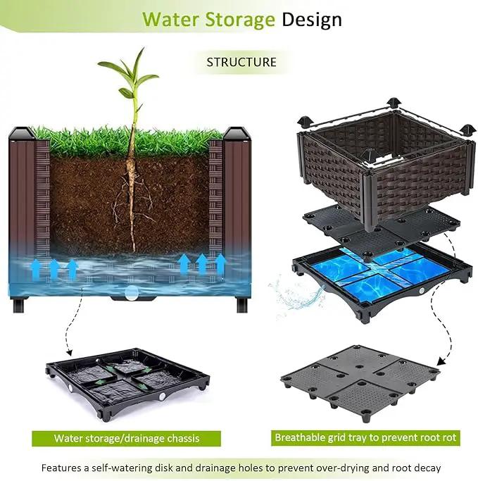Raised Garden Bed with Legs Planters for Outdoor Plants pots Elevated Garden Boxes Garden Patio Balcony Deck to Planting Flowers Vegetables Tomato and Herbs by GreenHaven Gardens