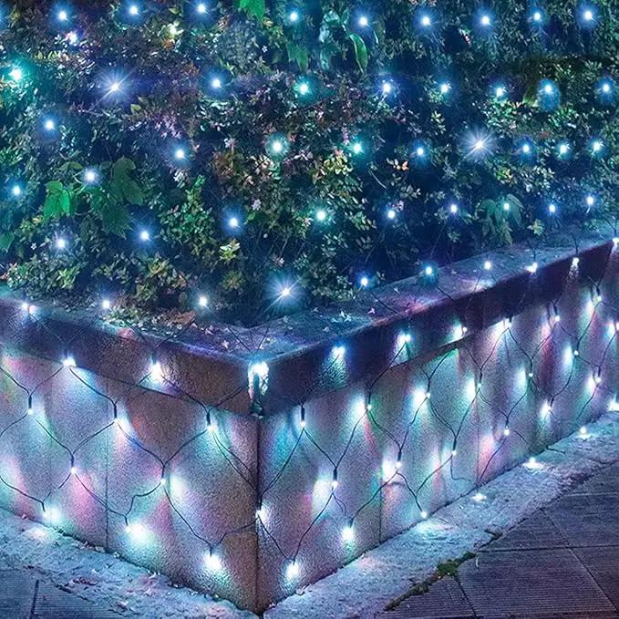Pooqla Net Lights, 300LED Christmas Outdoor Mesh Light, 14.8x4.9 ft Fairy String Mesh Light 8 Modes Green Wire, Connectable Waterproof Decorative Light for Bushes Tree Garden Halloween, Cool White by GreenHaven Gardens