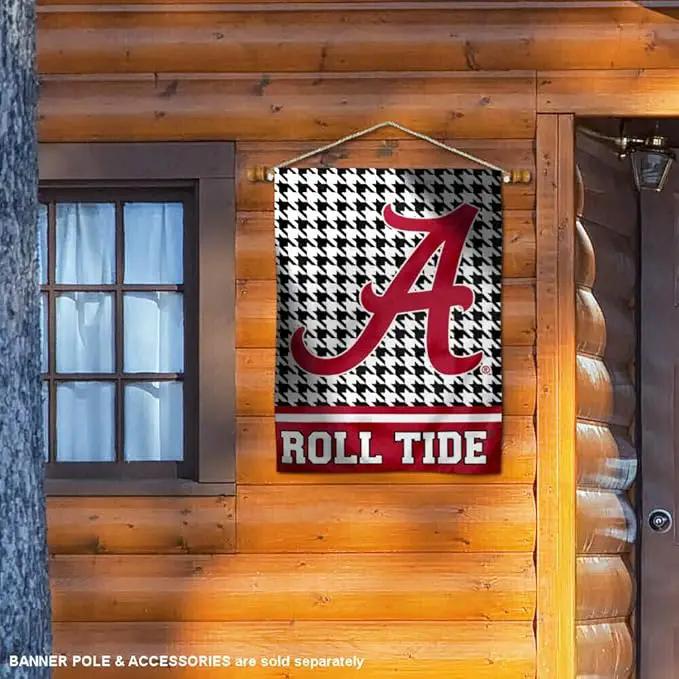 WinCraft Alabama Crimson Tide Houndstooth Pattern Double Sided House Flag by GreenHaven Gardens