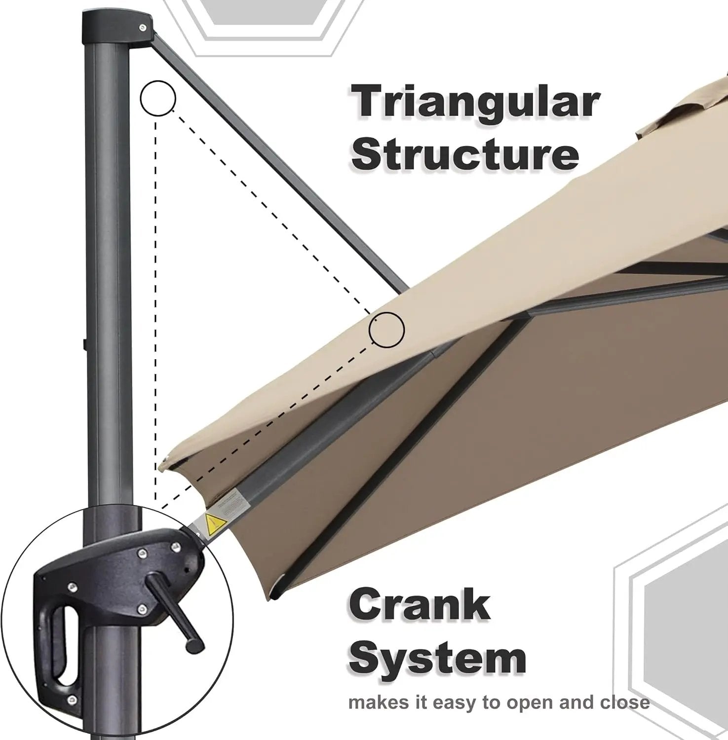 PURPLE LEAF 10 Feet Patio Umbrella Outdoor Cantilever Square Umbrella Aluminum Offset Umbrella with 360-degree Rotation for Garden Deck Pool Patio Taupe by GreenHaven Gardens