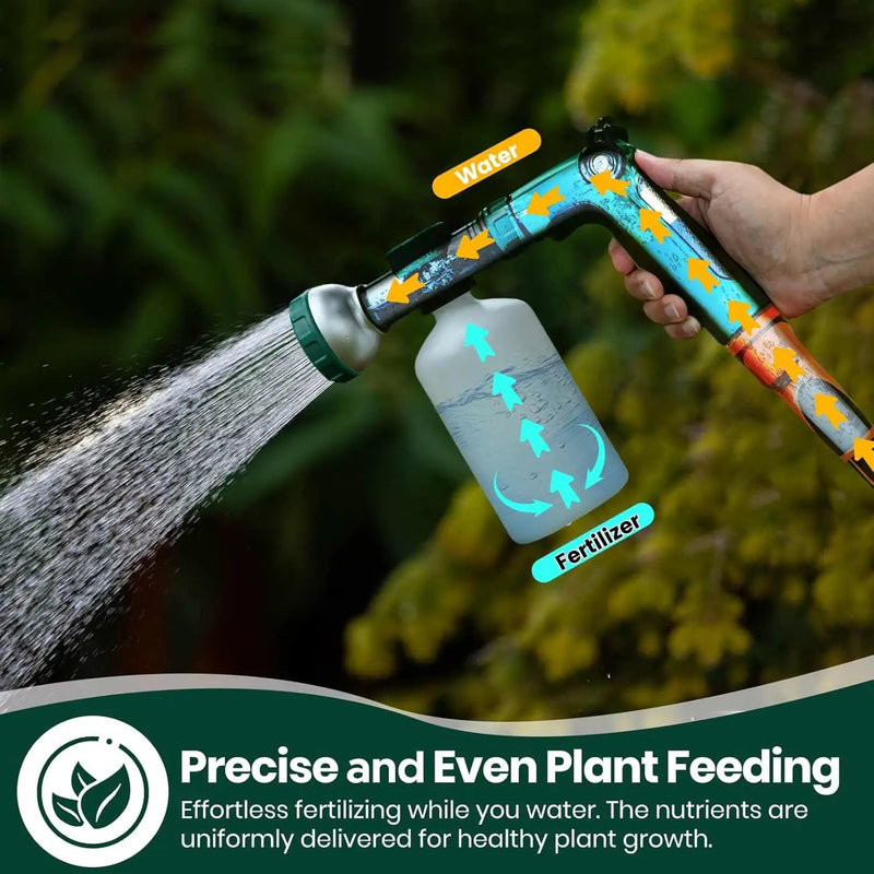 VENETIO 8-Dial Hose End Sprayer for Liquid Fertilizer/Soap | Precision Lawn, Yard & Garden Feeder with 34oz Bottle for Uniform Fertilizing and Watering Plants | Hose Attachment Nozzle Spray Gun by GreenHaven Gardens