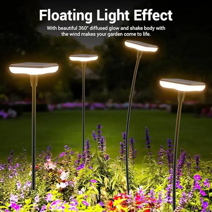 Solar Lights Outdoor Garden 4 Pack Solar Pathway Light 31" Tall Sway by Wind Solar Swaying Lights 34LM Bright Up to 12H IP65 Waterproof Auto On/Off for Outside Yard Path Patio Lawn Flower by GreenHaven Gardens