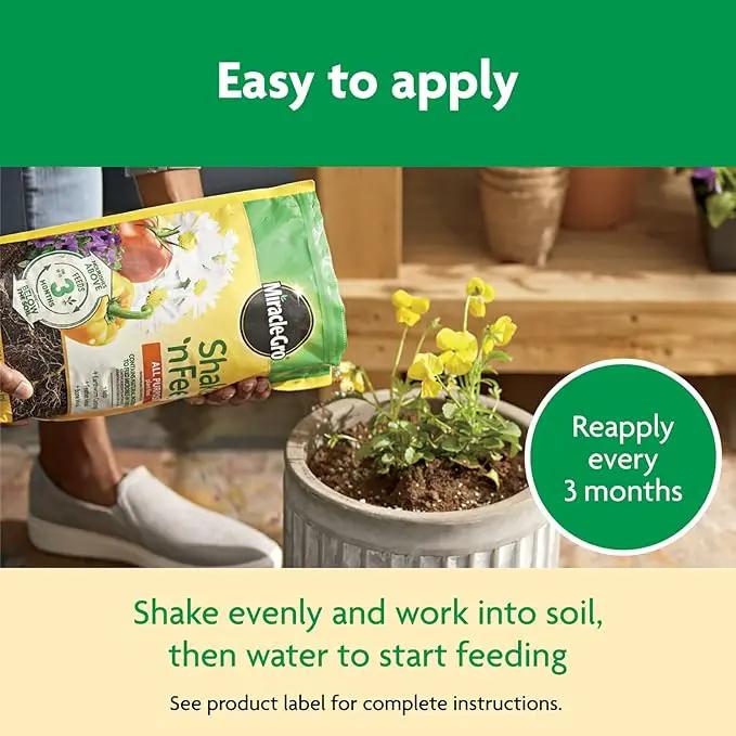 Miracle-Gro Shake 'N Feed All Purpose Plant Food, For In-Ground and Container Plants, Feeds for up to 3 Months, 8 lbs. by GreenHaven Gardens