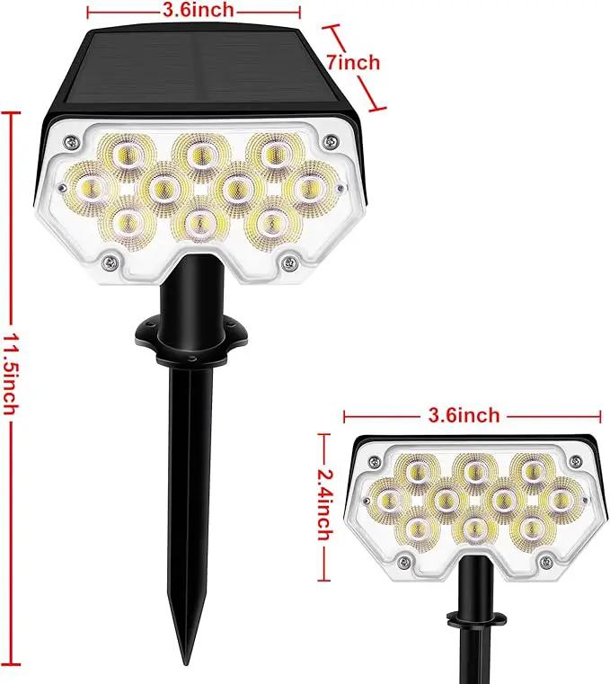 All-New Solar Spot Lights Outdoor Waterproof，20 LEDs Solar Tree Lights with 2 Modes,Landscape Spotlights for Pathway, Patio, Garden, Trees,Flag,Pool (4 Pack,White Light) by GreenHaven Gardens