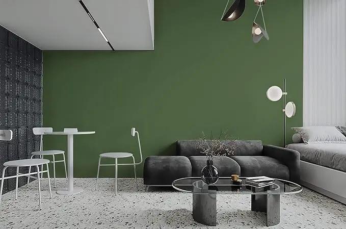 Dimoon 590''x15.7'' Green Skin Peel and Stick Wallpaper Contact Paper Modern Self Adhesive Wall Paper Removable Renter Friendly Textured Solid Color Vinyl Roll (590''x15.7'',Dark Green Skin) by GreenHaven Gardens