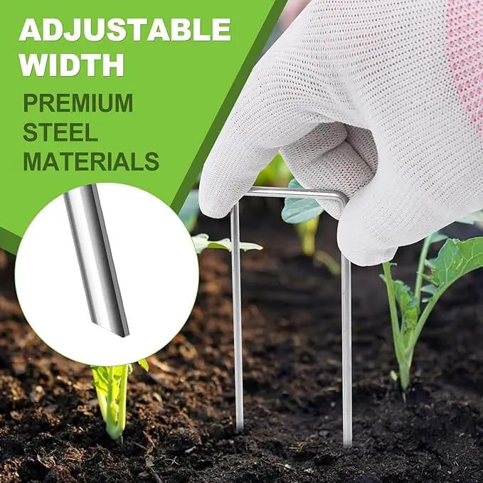 30 Pcs Galvanized Landscape Staples Metal Garden Stakes Heavy Duty for Ground Cover, U-Shaped Pins Yard Stakes Weed Barrier Fabric, Garden Hose, Drip Irrigation, 1.6 inch*(6+4 inch) by GreenHaven Gardens