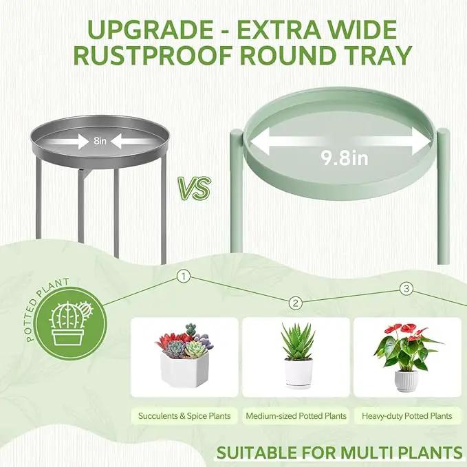 iDavosic.ly 6 Tier Large Plant Stand Indoor, 10 Inch Wide Tall Corner Metal Plant Stands Outdoor for Multiple Plants, Folding Tiered Flower Display Holder Rack Shelf, Light Green by GreenHaven Gardens
