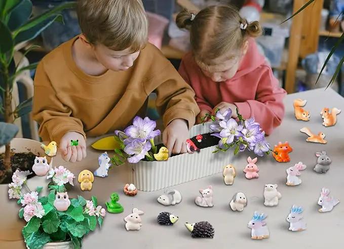 Tiny Resin Animals to Hide Mini Resin Animals 30 PCS Figurines for Miniature Garden, Fairy Garden, Succulents Plants Ornaments, Party Favors (30) by GreenHaven Gardens