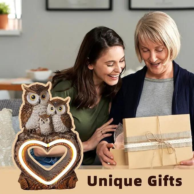 Solar Garden Decor Statues 8.6" Resin Solar Owl Waterproof Garden Owl Decor for Outside Yard Patio Porch Decoration Gift for Mom Grandma by GreenHaven Gardens