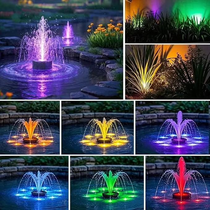 Fountain Lights with Timer, Underwater LED RGB Colored IP68 Waterproof Adjustable Submersible Pond Lights for Fish Pond Garden Lawn Yard Waterfall, 5 Lights in Set by GreenHaven Gardens