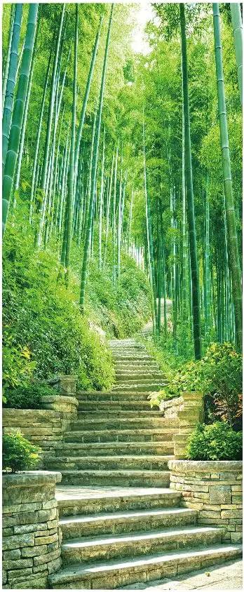 3D Door Stickers Murals - Bamboo - Peel & Stick Wallpaper - Self-Adhesive Decals - Removable PVC Waterproof Door Poster - Bedroom & Living Room - 37.4" x 84.6" by GreenHaven Gardens