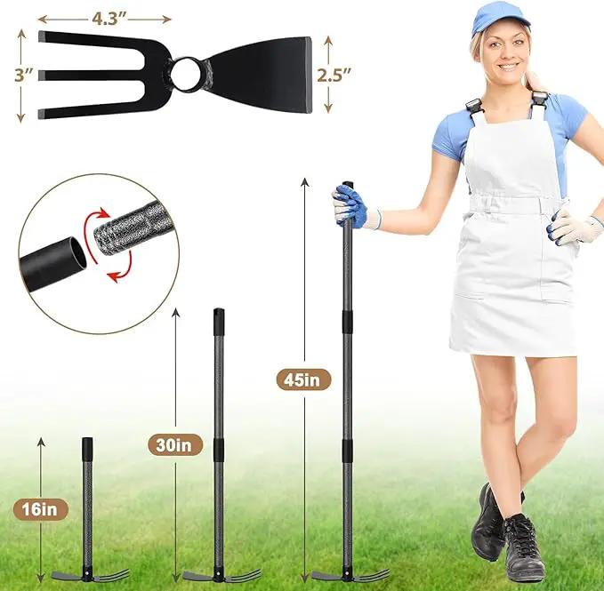 Hoe Garden Tool, 45 Inch Garden Hoe Long Handle for Weeding, Hoe Cultivator 2 in 1 Hand Garden Tools for Gardening Planting by GreenHaven Gardens