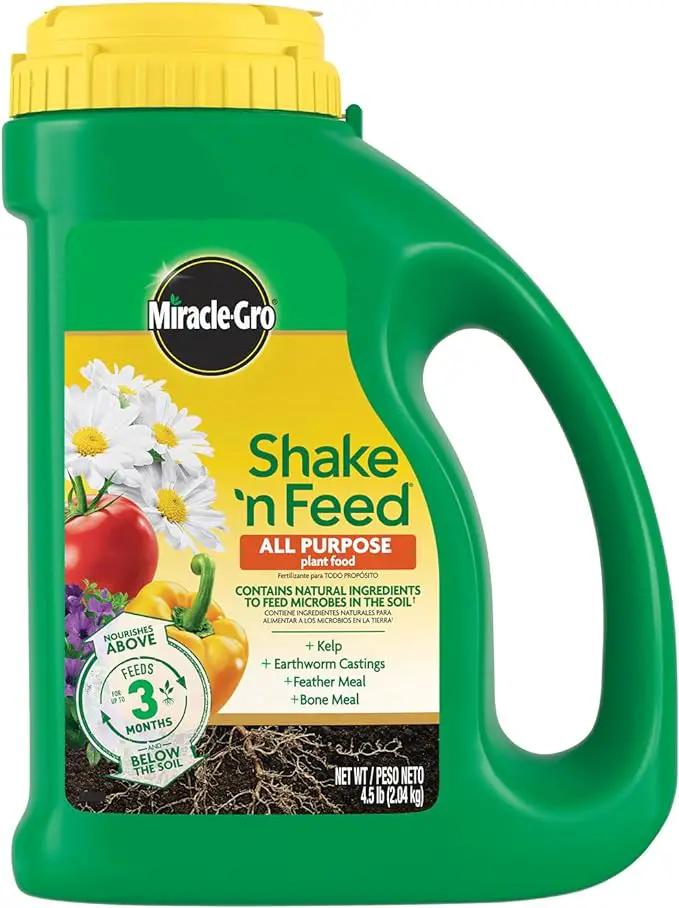Miracle-Gro Shake 'N Feed All Purpose Plant Food, For In-Ground and Container Plants, Feeds for up to 3 Months, 4.5 lbs. by GreenHaven Gardens