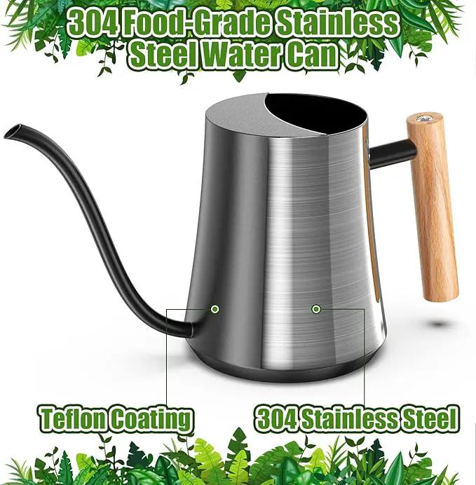 Green Moon Water Can Indoor Plant Black 35oz with Long Spout Mini Water Can Indoor Metal Watering Can Pot for Indoor House Plant Bonsai Outdoor Garden Flowers Modern Decorative by GreenHaven Gardens