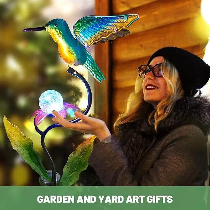 HONGLAND Outdoor Solar Lights for Garden Decor - 46 Inch Hummingbird Solar Lights for Outside, Solar Hummingbird Decorative Garden Stakes for Lawn Patio Yard by GreenHaven Gardens