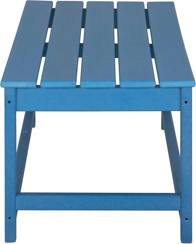WO Home Furniture Adirondack Chairs Table Set of 3 PCS Outdoor Folding Chairs Coffee Table Weather/UV Resistant for Lawn, Garden, Bon Fire, Balcony (Pacific Blue) by GreenHaven Gardens