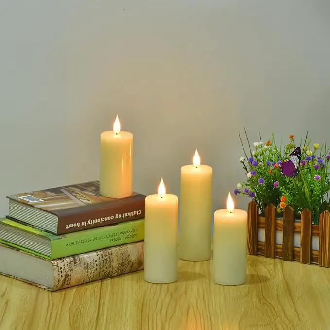 Flameless Flickering Battery Operated Candles 9PACK Real Wax Pillar LED Candles with 10-Key Remote Control and 24 Hours Timer for Wedding, Party, Home Decoration (Ivory) by GreenHaven Gardens