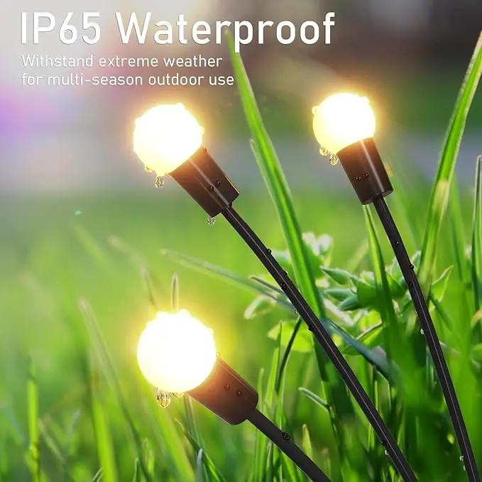 8 Pack Solar Garden Lights, KELME 64 LED Upgraded Firefly Garden Lights Solar Outdoor, Bright High Flexible Swaying Outdoor Solar Lights for Outside Yard Garden Christmas Decorations Gifts, Warm White by GreenHaven Gardens