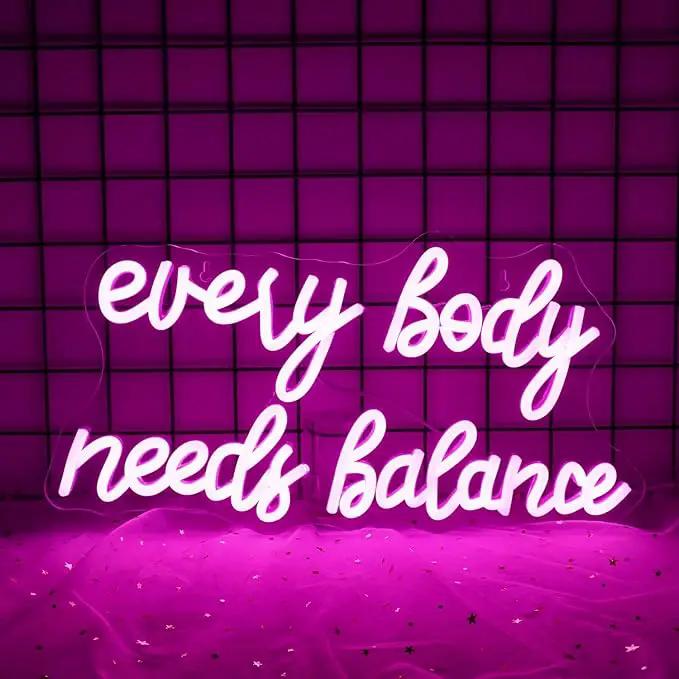 WLHOPE Every Body Needs Balance Neon Sign, Dimmable LED Neon Signs For Wall Decor,Connectivity Via USB Personalized Neon Signs,Spa Salon Led Light, Massage Neon Light, For Bedroom Living Room Decorate by GreenHaven Gardens