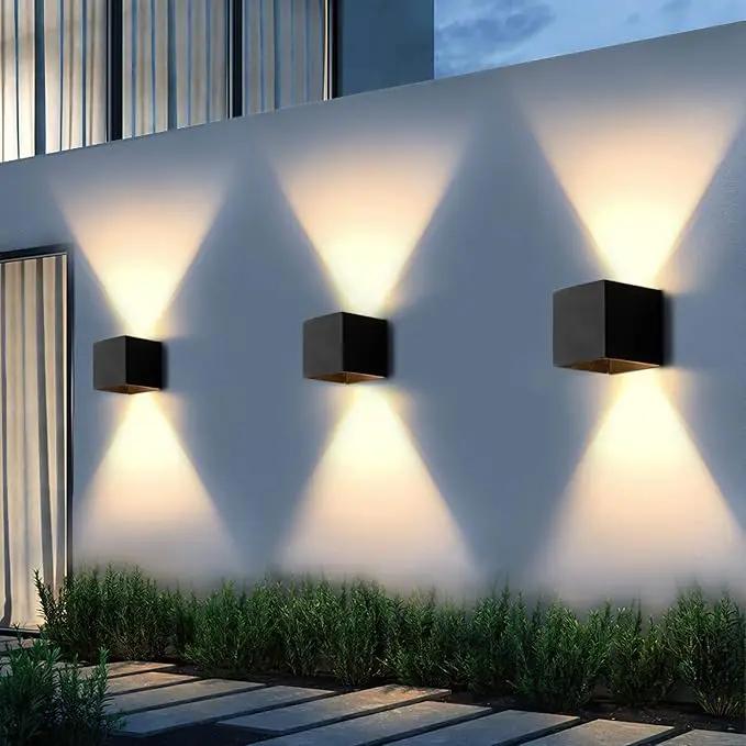 LANFU LED Aluminum Wall Lamp IP65 Waterproof, Black Modern Fashion Square Wall Lamp Wall Type Replaceable Bulb by GreenHaven Gardens