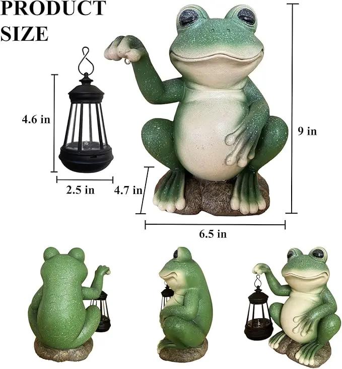 YODY Solar Garden Statues Outdoor Decor- Yard Decorations for Patio, Balcony, Backyard, Lawn Ornaments - Frog Figurines with LED Light- Unique Birthday House Warming Gifts for Women, Mom, Dad by GreenHaven Gardens