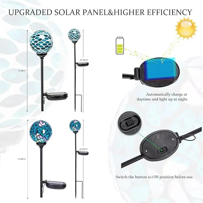 VCUTEKA Solar Lights Outdoor Decorative, Mosaic Solar Garden Light Waterpoof LED Pathway Stake Light for Landscape Lawn Patio Yard Decoration, 2 Pack by GreenHaven Gardens