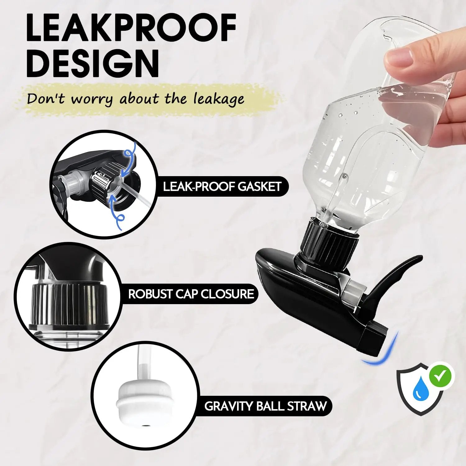 2 Packs Plastic Spray Bottles 360°Water Spray Bottle for Cleaning - 10 oz/300 ml Upside Down Spray Bottle Refillable Small Squirt Bottle with Adjustable Nozzle for Hair, Cooking, Plant, Pet (Brown) by GreenHaven Gardens
