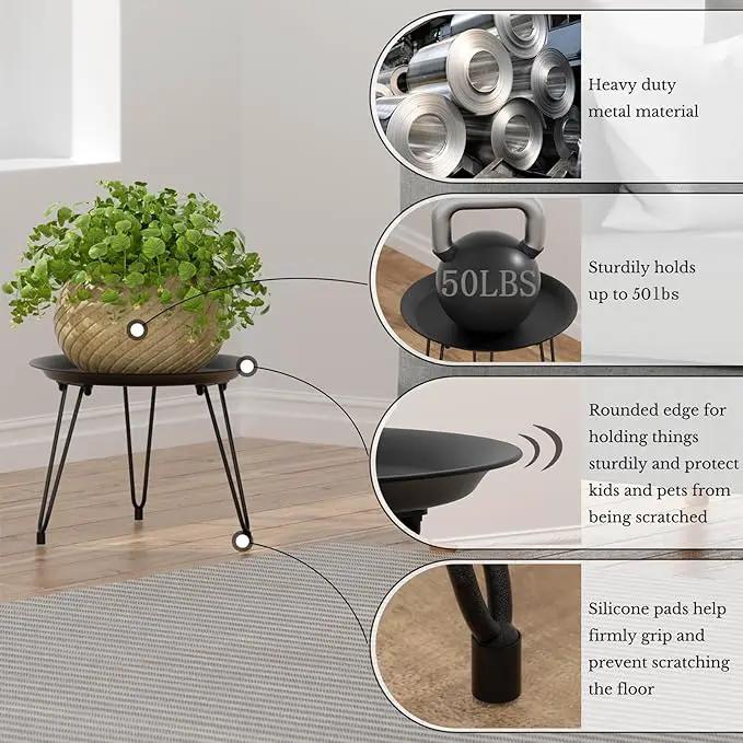 SUEH DESIGN Plant Stand Indoor, Metal Plant Stand Round Plant Table Heavy Duty Plant Stool Flower Pots for Indoor Outdoor Home Decor, 2 Pack Short & Tall by GreenHaven Gardens