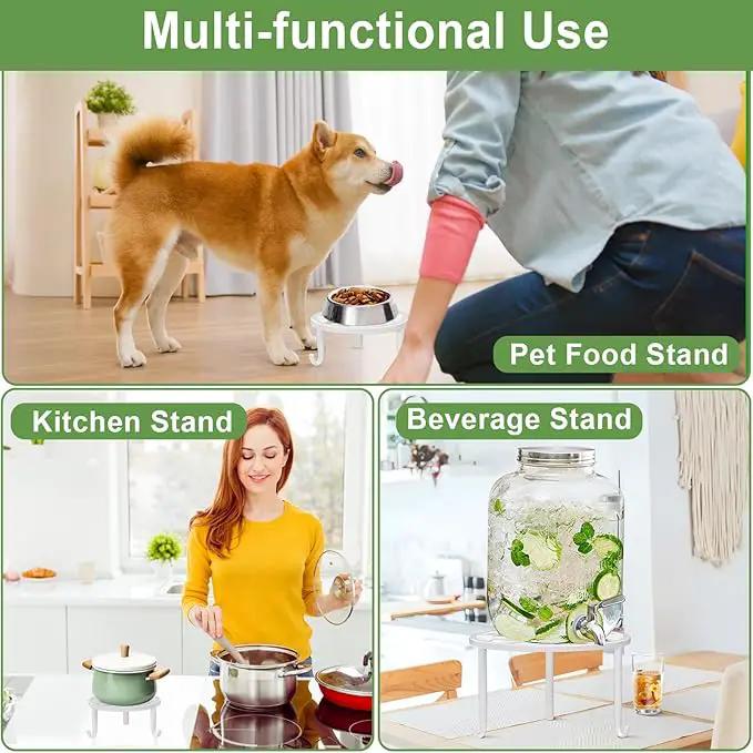 ZUIYIN 7 Pack Metal Plant Stands for Outdoor Indoor, Anti-Rust Iron Flower Pot Stands Outdoor Plants Stands, Indoor Floor Plant Holder Heavy Duty Plant Shelf for Patio, Plant Lover Gifts(White) by GreenHaven Gardens