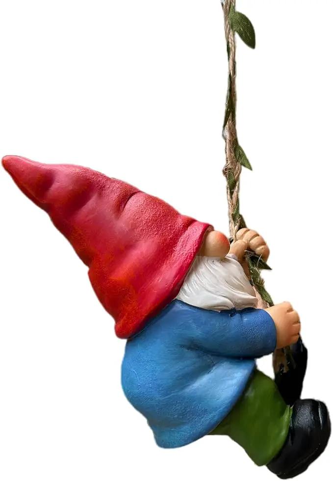 Hanging Gnome Garden Statue Decoration,Climbing Garden Gnomes Statue Figurine Ornament for Indoor Outdoor Home Garden Decor by GreenHaven Gardens