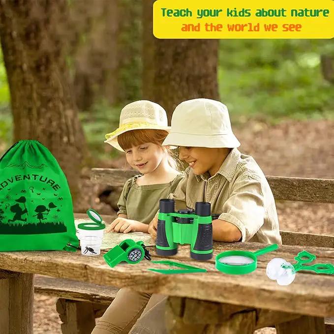 GINMIC Kids Explorer Kit & Bug Catching Kit, 16 Pcs Outdoor Exploration Safari Kit for Kids Camping with Binoculars, Adventure, Hunting, Hiking, Educational Toy Gift for 3-12 Years Old Boys Girls by GreenHaven Gardens