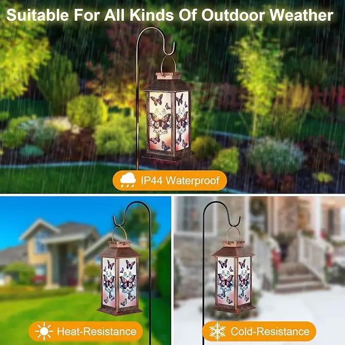 Solar Lantern Outdoor Waterproof Butterfly Garden Decor Birthday Gifts for Women Mom and Grandma Solar LED Plastic Decorative Hanging Light for Yard(Butterfly) by GreenHaven Gardens