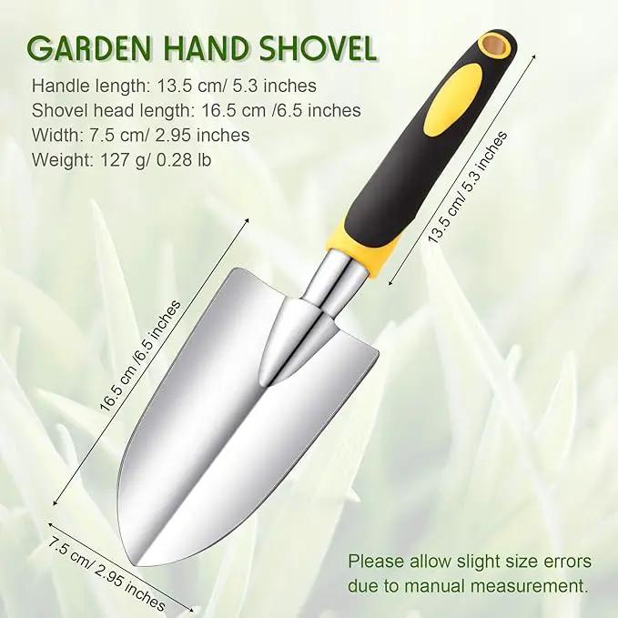 2 Pcs Garden Trowel Hand Shovel Tool Soil Scoop with Soft Rubberized Non Slip Handle Aluminum Alloy Potting Shovel for Digging Planting (Yellow, Green) by GreenHaven Gardens