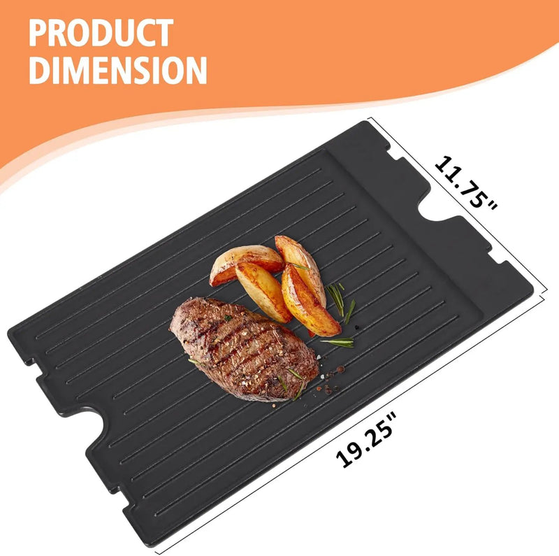 2-in-1 Reversible 19.25” x 11.75” Pre-Seasoned Cast Iron Cooking Griddle for Regal/Imperial Models Grill 11239, Flat Griddle Top Plate for Gas Stove/Charcoal/Electric/Propane/Gas Grill by GreenHaven Gardens