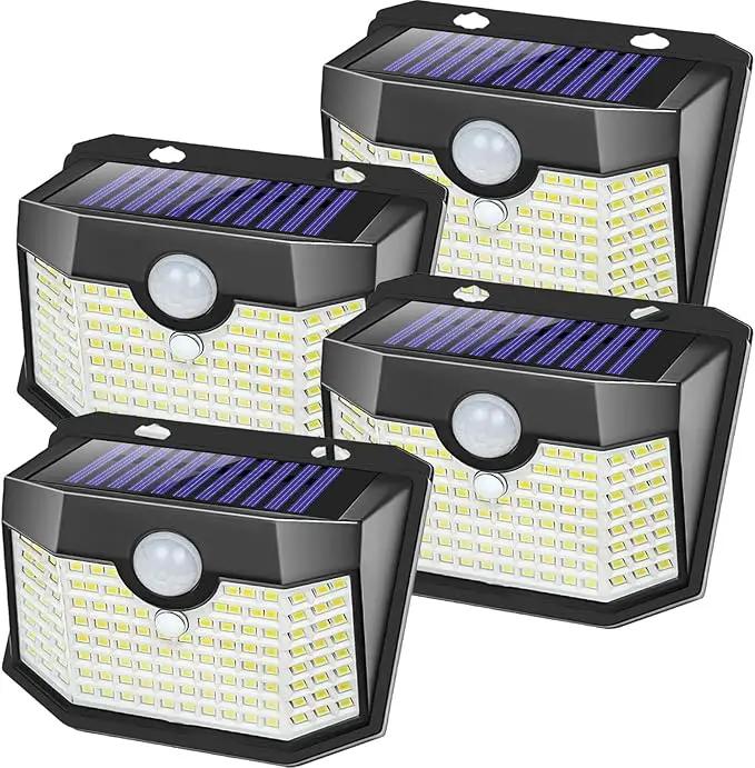 Aootek Solar Lights 4 Packs, Motion Sensor Light IP65 Waterproof with 3 Lighting Modes,Solar Lights Outdoor Waterproof for Garden Patio Garage Yard Deck by GreenHaven Gardens