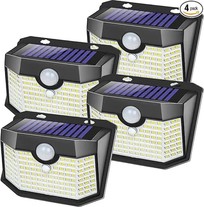 Aootek Solar Lights 4 Packs, Motion Sensor Light IP65 Waterproof with 3 Lighting Modes,Solar Lights Outdoor Waterproof for Garden Patio Garage Yard Deck by GreenHaven Gardens