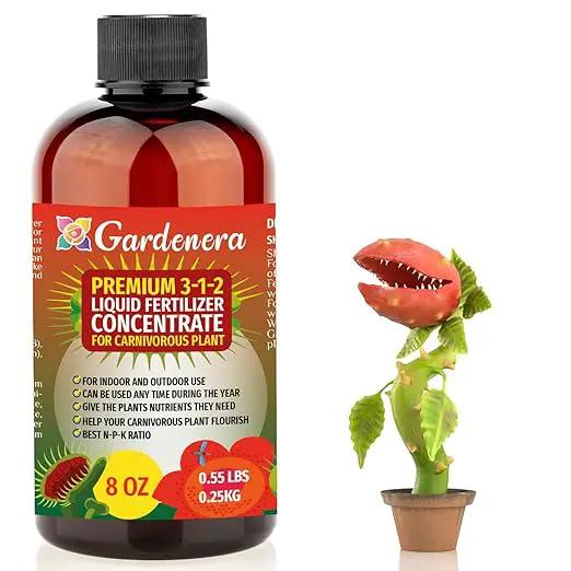 Premium Liquid Carnivorous Plant Fertilizer - 3-1-2 Concentrate for Indoor Plants and Flowers by Gardenera | Organic Plant Food for Carnivorous Plants - 8oz by GreenHaven Gardens