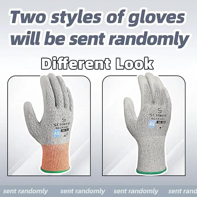 Schwer 12 Pairs ANSI A5 Cut Resistant Work Gloves, Cut Proof Gloves with PU Coating, Used for Metal Fabrication, WoodWorking, Construction, Non Slip, Durable, M, CR3088 by GreenHaven Gardens