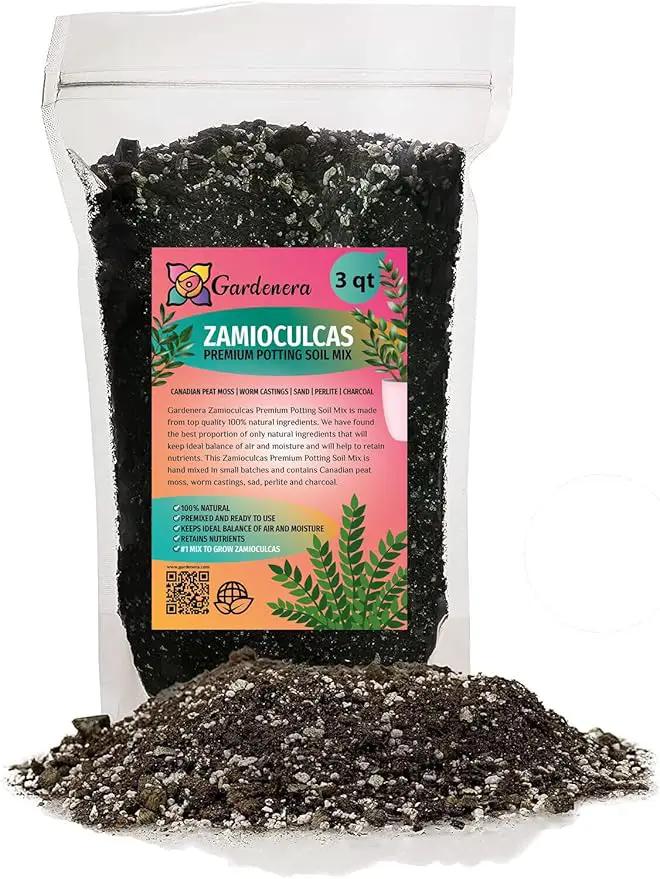 Zamioculcas Plant Potting Soil - Enhance Elegance and Health with Professional Grade Nutrient-Rich Mix - 3 Quart by GreenHaven Gardens
