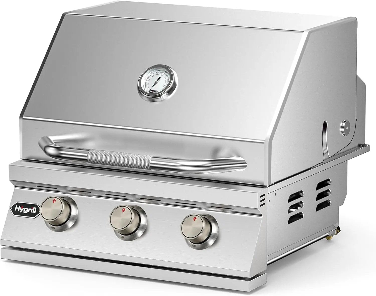 Hygrill Heavy Duty 3-Burner Built In Grill, Stainless Steel Grill Head for Outdoor Kitchen, Liquid Propane by GreenHaven Gardens