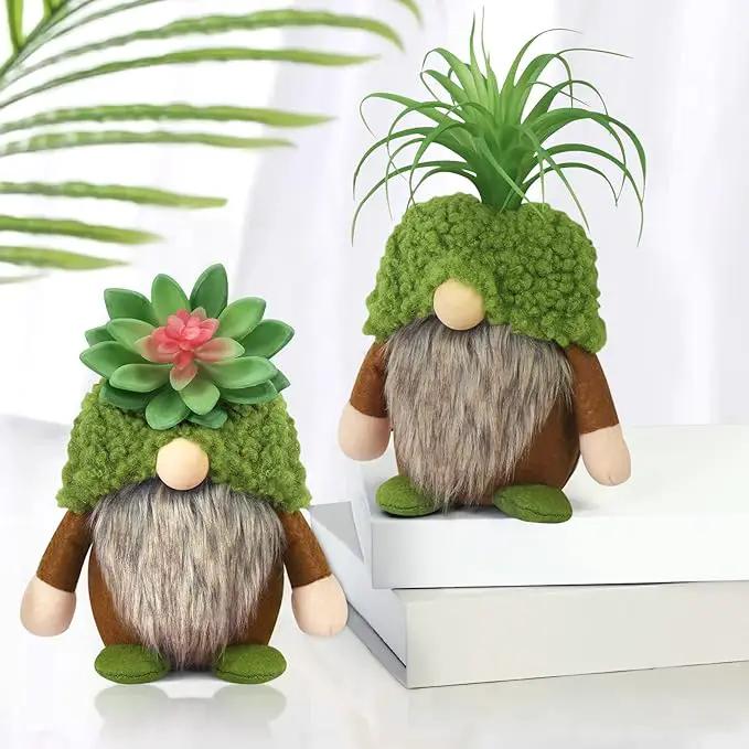Upltowtme Succulent Gnomes Spring Green Plants Gnomes Swedish Plush Tiered Tray Decoration Tomte Doll Decor Cacti Nordic Dwarf Home Stuffed Gnomes Collection Garden Gift for Her Him Plant Lover by GreenHaven Gardens